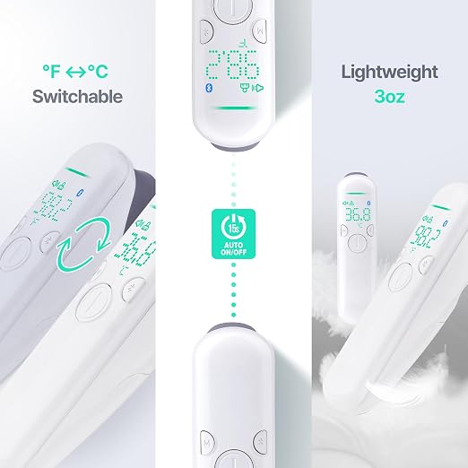 3-in-1 No Touch Forehead Thermometer - Body & Room Temperature + Indoor Humidity Check | Baby Thermometer for Infants, Kids, Adults, Medical Grade, All-in-one Family Care Device