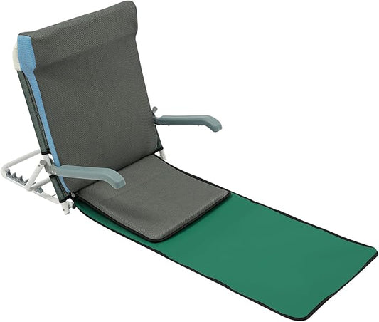 Adjustable Bed Backrest, Portable Folding Backrest for Elderly Patient Care, 20-75° Adjustable Lifting Back Support with 198 lbs Weight Capacity (Green)