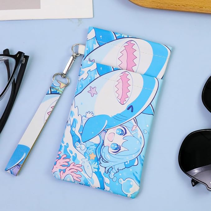 Double Eyeglass Case Soft Dual Glasses Case for Women Men Travel Squeeze Top Sunglasses Cases Eyeglasses Pouch