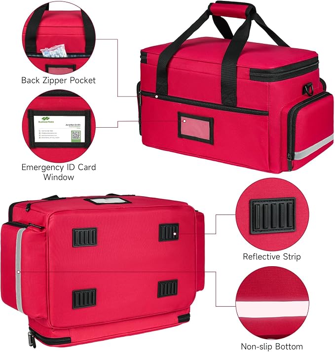LEFOR·Z Medical Bag,First Aid Bag Empty,Home Health Nurse Bag with Detachable Divider,Medical Supplies Storage Tote for Nursing Student,Therapist,Doctors(Bag Only)