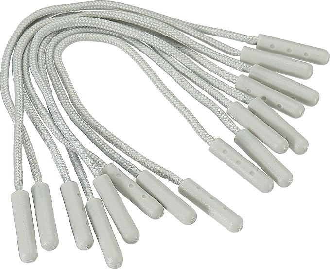 PATIKIL Zipper Pulls Extension Handle Cord, 15 Pack Finger Use Plastic Curve Puller Tab Tag Extender for Luggage Backpacks, Grey