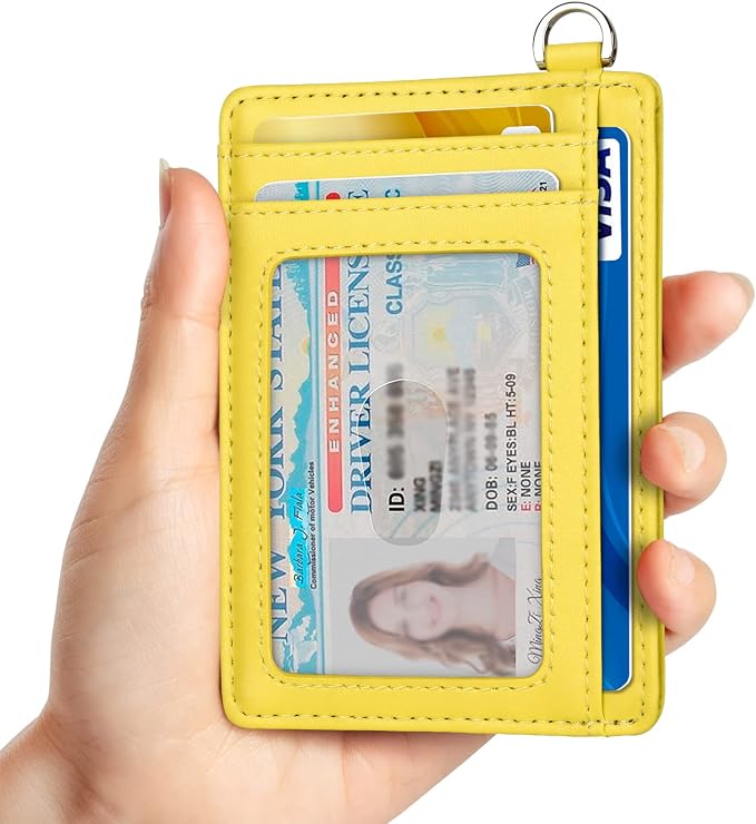 Slim Minimalist Front Pocket Wallet, RFID Blocking Credit Card Holder Wallet with Detachable D-Shackle for Men Women