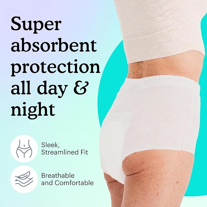 Because Overnight Absorbency Pull Ups - Adult Disposable Incontinence Underwear, Extra Absorbent Nighttime Briefs for Men and Women, White, XLarge, 80 Count (4 Packs of 20)