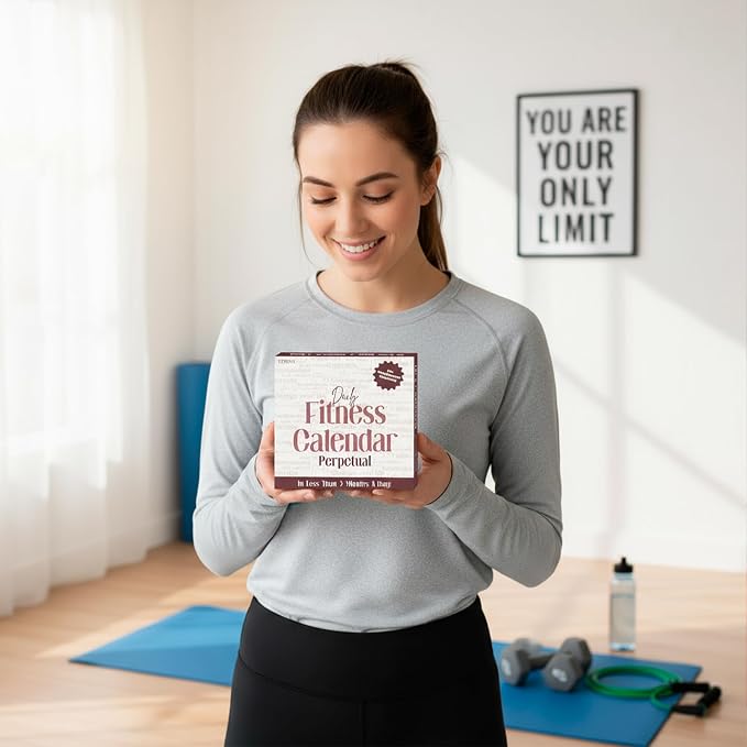 Daily Fitness Calendar | Perpetual Bodyweight Workout Calendar with New Exercises and Movement Routines for Every Day of The Year, Stay Healthy, Build Strength & Get Moving with This Workout Planner
