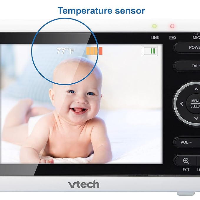 VTech VM350 Baby Monitor, 5" Screen, 1000ft Long Range, Night Vision, 2-Way Talk, Lullabies, Secured Transmission No WiFi