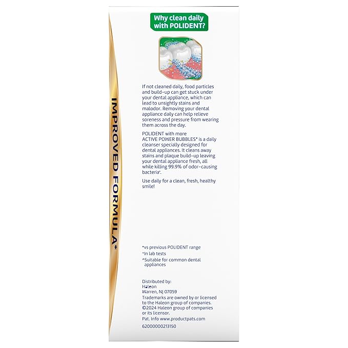 Polident 3 Minute Antibacterial Dental Appliance Cleanser Tablets, 60 Count