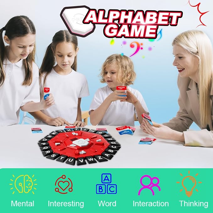 Word Game Family Party Board Games Card Game Learning Alphabet Letter Game | 220 Topic, 2 Modes, Digital Display Timer, The Fun Fast-Paced Race Against The Timer for Kids & Adults Christmas Gift