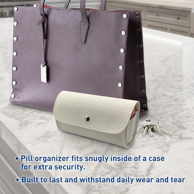 EZY DOSE Weekly (7-Day) AM/PM Pill Case, Medicine Planner, Vitamin Organizer, Pop-Out Compartments, 2 Times a Day, Rainbow Lids, Includes Cream Case, BPA Free