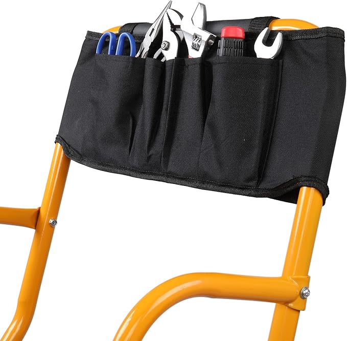 Winado 4 Step Ladder with Handrails & ToolBag, 330lbs Folding Step Stool, w/Non-Slip Side Armrests Large Pedal Area, Suitable for Home Office