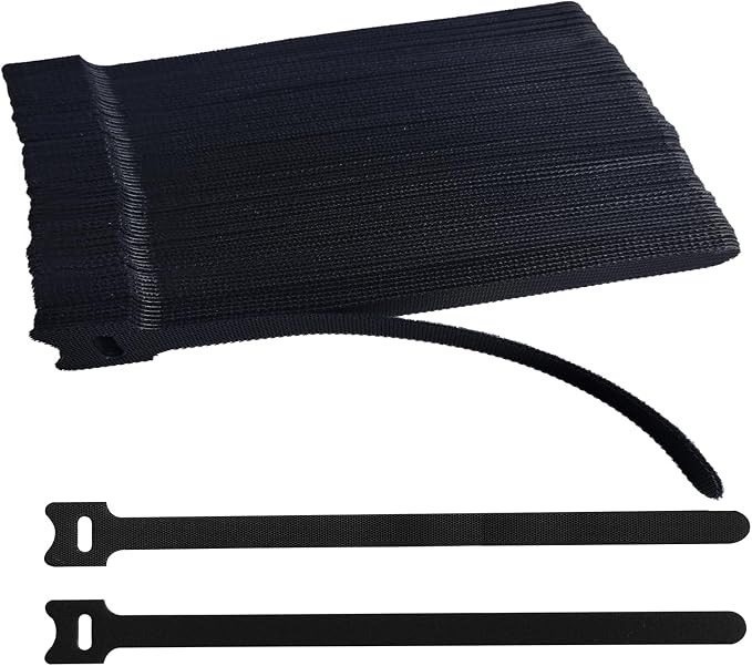 100 PCS 12 Inches Black Reusable Cable Ties,Multi-purpose Adjustable Cord Straps,Cable Organizer,Cord Wrap and Hook Loop Cords Management,Adjustable Cord Ties for Home,Garden,Office,Data Centers