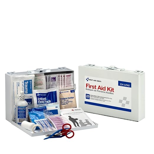 First Aid Only 224-U/FAO OSHA-Compliant 25-Person Emergency First Aid Kit for Office, Home Renovation, Job Sites, and Construction Vehicles, 106 Pieces