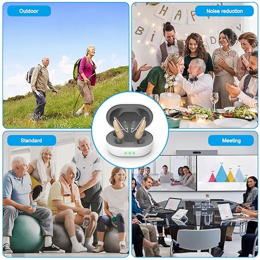 Not Amplifiers True Professional Hearing Aids for Seniors with Hearing Loss - 16-Channel DSP Noise Cancellation, OTC Rechargeable BTE Hearing Aids with Charging Case