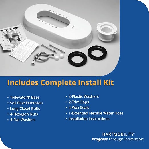 Toilet Base Riser 500 lb Capacity 3.5" High Raised Toilet Seat - Toilet Base Plate, Elevated Toilet Seat, Toilet Seat Risers for Seniors, Handicapped Toilet Seat Riser Fits Standard Toilets