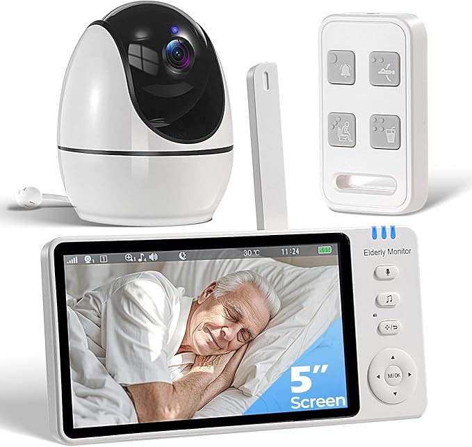 Elderly Monitors with Camera and Audio Two-Way Talk Room Monitors for Elderly Med Reminder Camera for Elderly Monitoring Baby Monitors for Elderly Care and Caregivers Video Monitor for Elderly