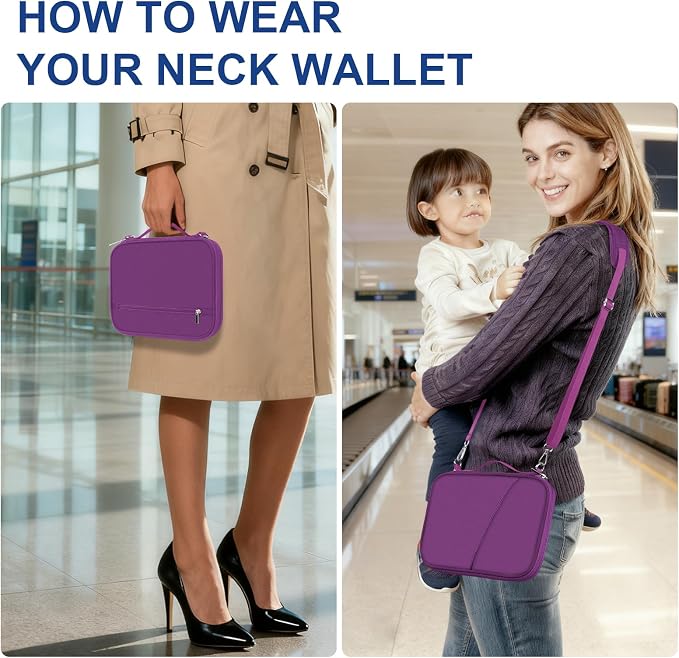 Family Passport Holder for Travel with RFID Blocking, Traveling Essentials Organizer Pouch Bag, Light Passport Wallet for Travel Must Haves Accessories for Women Men