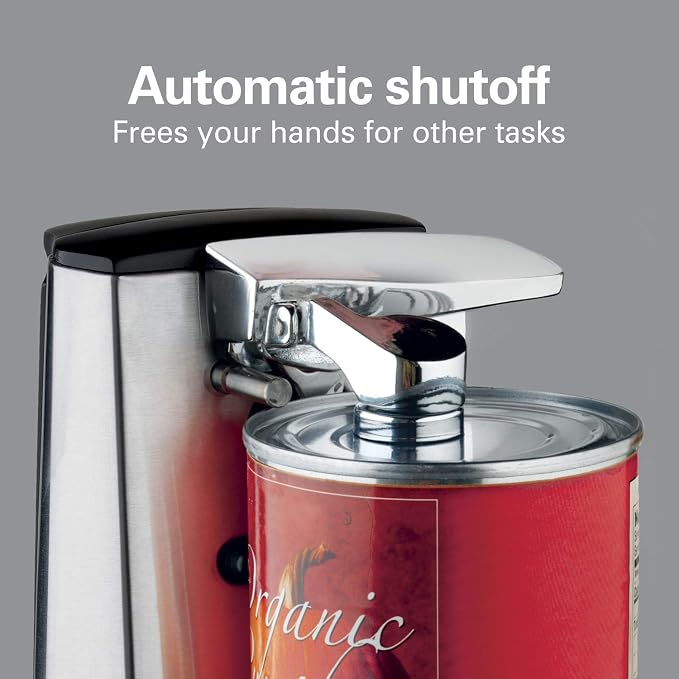 Hamilton Beach Extra-Tall Electric Automatic Can Opener with Easy-Clean Detachable Cutting Lever,Cord Storage,Knife Sharpener,Brushed Stainless Steel (76700),(Pack of 2)