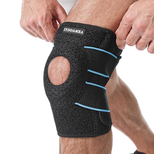 IYDoaMea 1pc Plus Size Knee Brace Men and Women with Side Stabilizers & Patella Gel Pads for Maximum Knee Pain Relief and Fast Recovery for Meniscus Tear, ACL, Arthritis (3XL(25-27"))