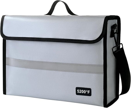 Fireproof Document Organizer - Waterproof & Fireproof Document Box for Home, Office & Travel (White-01)