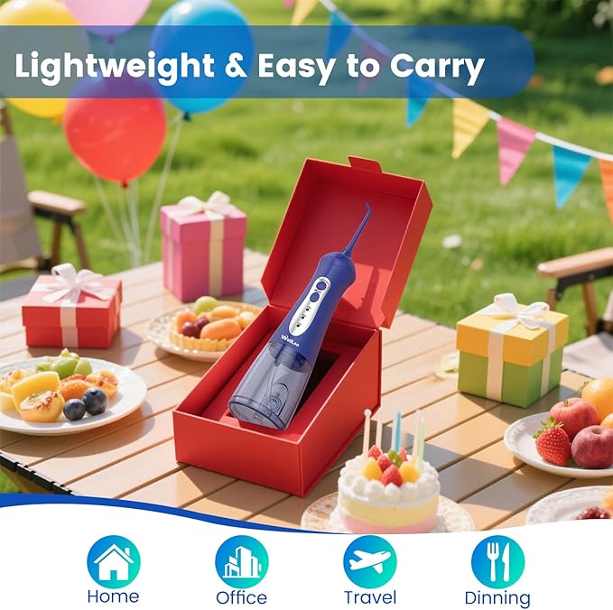 Water Flossers for Teeth, Portable Oral Irrigator Rechargeable Water Dental Flosser Pick with High Pressure 5 Jet Tips, IPX7 Travel Water Flossing for Brace Teeth Cleaner Gum Care