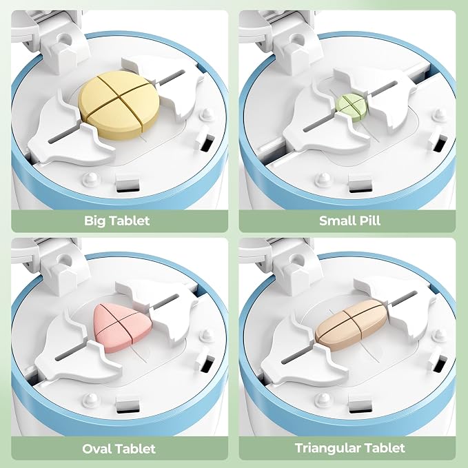 Daviky Pill Cutter 1/4, Adjustable Pill Cutter Splitter for Small and Tiny Pills with Accurate Alignment, Dual Safety Blades, Tablet Cutter for Small or Large Pills, Vitamins, Medication, Easy to Use