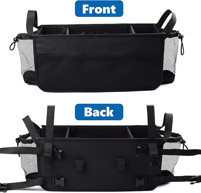 Upgrade SKLK-SEL Walker Basket Walker Bag with Cup Holder, Foldable Walker Storage Bag Rollator Accessories Bag with Big Capacity for Seniors Walker and Rollator Walker. Suitable for Most Walkers