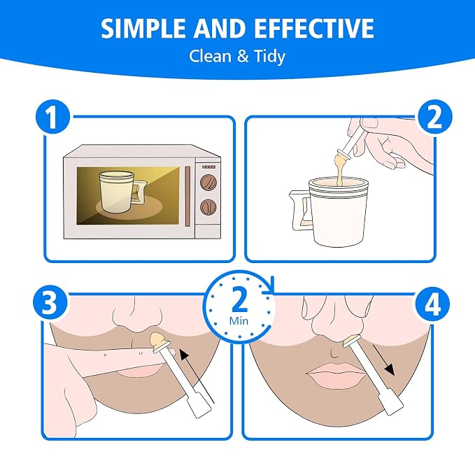 Max Value Nose Wax Kit | 120g Wax, 30 Applicators | Painless Nasal & Ear Hair Removal for Men & Women | Includes 15 Balm Wipes & 10 Mustache Guards | Lasts up to 6 Weeks