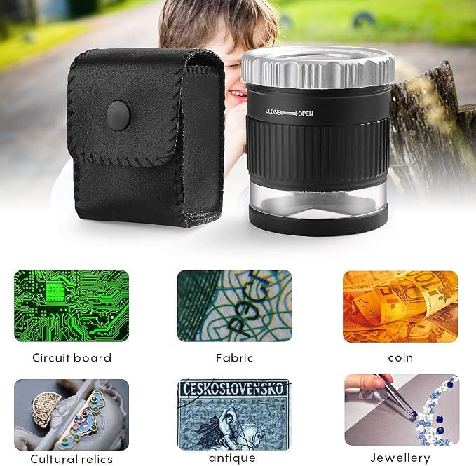 30X Loupe Magnifier Eye Loops Magnifying Glass Jewelry Coin Supplies | 30X,battery,6 lights,portable,adjustable,eye loupe,jewelry magnifier,currency,coin collection supplies,printers loupe