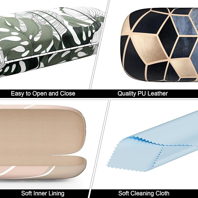 Eyeglasses Case, Hard Shell Protective Case for Glasses, Unisex for Women Men