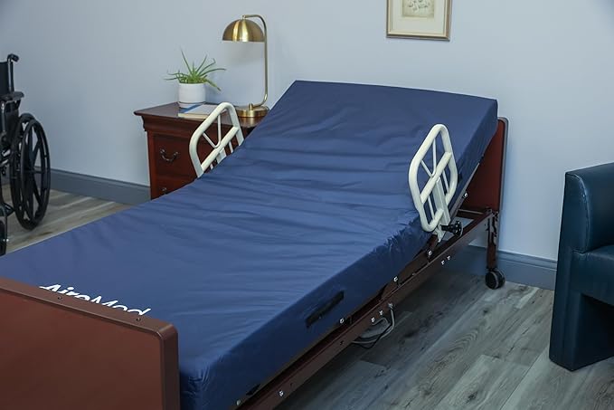 AireMed Bed Assist Rails (Set of 2) – Fits Some Metal Hospital Beds – for Repositioning & Getting in and Out of Bed Safely – Hospital Bed Rail, Safety Assist Medical Rail for Seniors & Elderly (Brown)