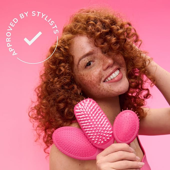 Wet Brush Smooth Styler Hair Brush, Pink Frost, Exclusive Ultra-soft IntelliFlex Bristles, Synthetic Boar Bristles, Shiny And Smooth, For All Hair Types, For Women, Men, Wet And Dry (Pack of 2)