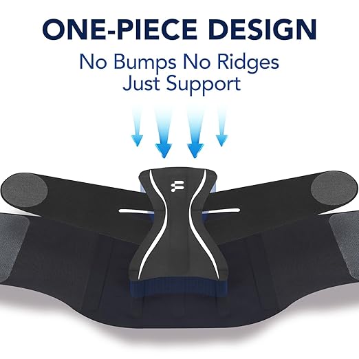 0.5mm Ultra Thin Back Brace for All Day Comfort, Wear under Clothes | Invisible Back Support, Seamless Design, Removable Lumbar Pad, Adjustable Compression, Lower Back Pain Relief, Black, Size S