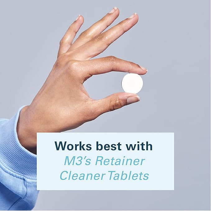 Denture Bath Case and Retainer Case, Denture Bath Cup for Invisalign Retainers Mouthguards Dentures Cleaner Kit with Strainer Spill-Free Portable Retainer Cleaner Case by M3 Naturals (Pack of 2)