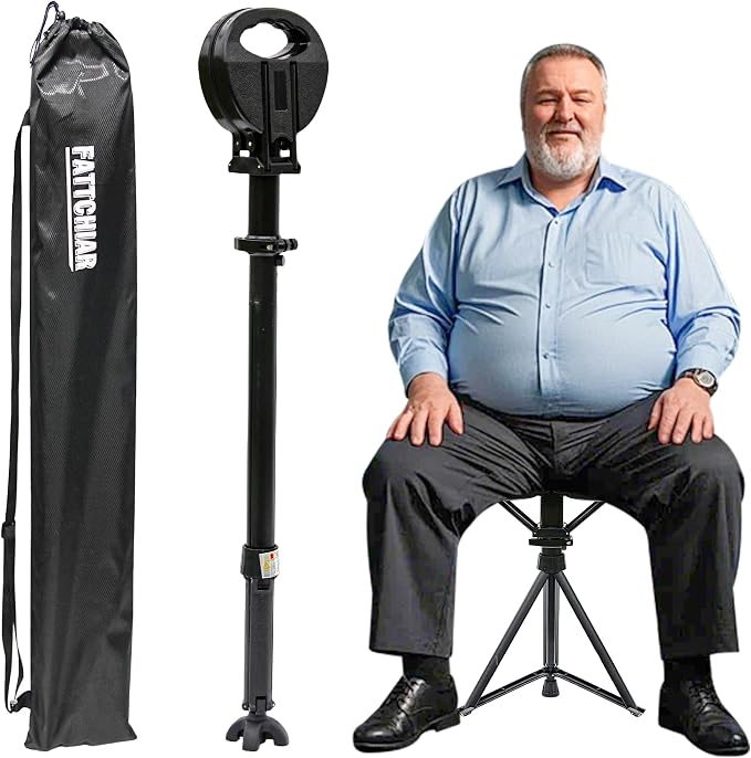 Walking Cane with Seat, Cane Chair with Cushion Folding Lightweight Portable Seat for Adults Seniors Camping Hiking Travelling