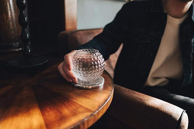 Golf Whiskey Glasses - Set of 2 - Unique, Handmade, Durable, and Fun Golf Drinking Accessories 10 Ounces Each and Handmade with Robust Packaging (2 Glasses, Not Personalized)