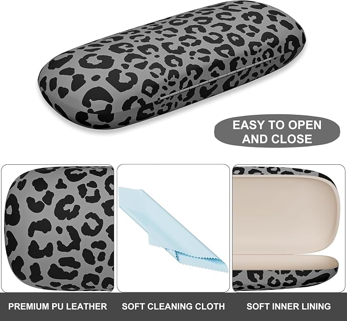 Eyeglasses Case, Portable Hard Shell Protective Case for Glasses, Eyeglass Holder Box for Women with Cleaning Cloth