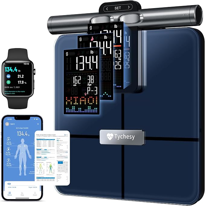 8-Electrode Body Pod Scale, Dual-Frequency Smart Scale for BMI & Bone Density, Professional Body Composition Analyzer with Segmented Analysis with Offline-Mode, FSA&HSA Eligible