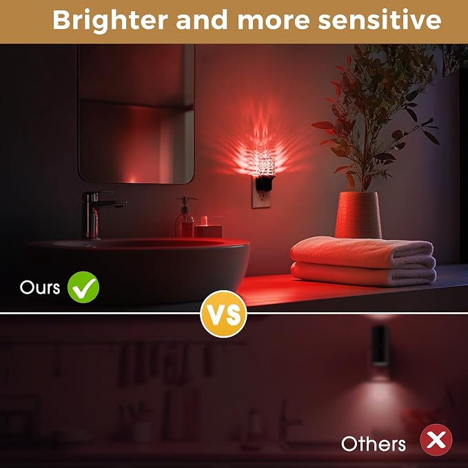 L LOHAS LED Night Light, Dimmable Night Lights Plug into Wall | Color Changing Nightlight RGB with Auto Light Sensor, 0-100LM Adjustable Brightness LED Night Light