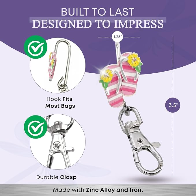 Women’s Bag Charm Key Finder, Car Keychain Hook, Cute Purse Organizer & Tote Bag Accessories, Gifts for Mom - Original