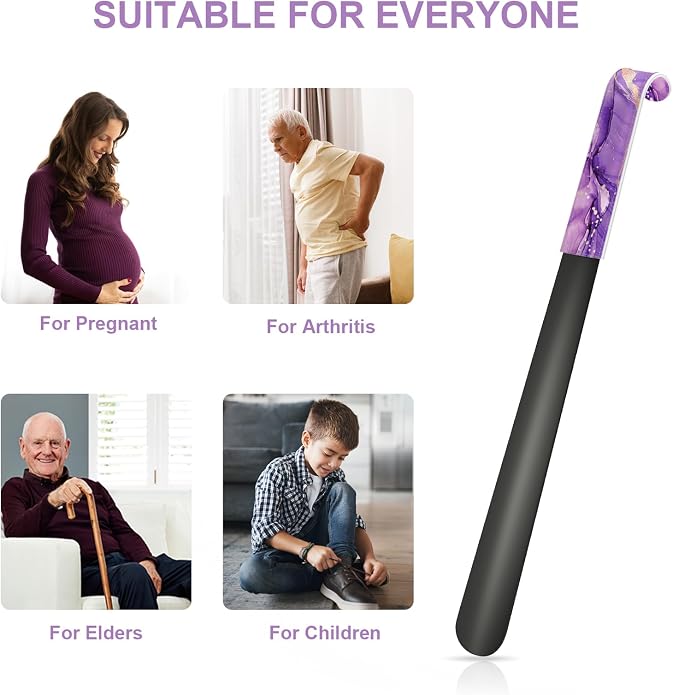 16.5 Inch Long Handle Shoe Horn for Seniors Men Women Kids, Metal Shoe Horns for Boots
