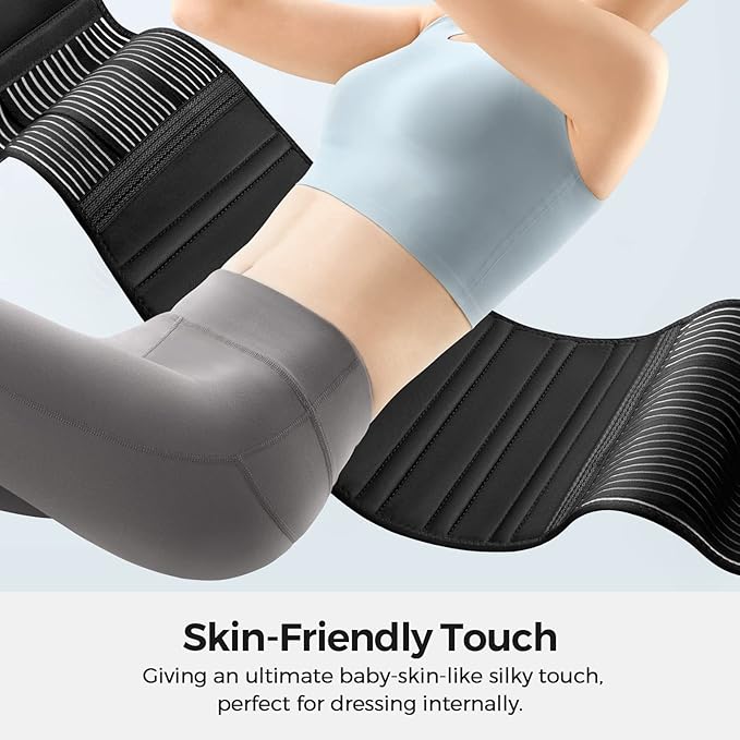 FREETOO Back Braces for Lower Back Pain Relief with 6 Stays, Breathable Back Support Belt for Men/Women for work , Anti-skid lumbar support belt with 16-hole Mesh for sciatica(L)