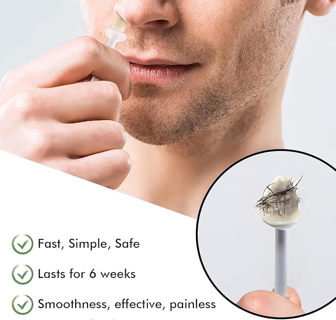 Nose Wax Kit, 120g Nose Hair Wax Kit for Men & Women, Painless Nose Hair Removal with USB Fast Heat, Smart Constant Temp, 40 Applicators, Wooden Sticks, After-Wax Wipes and Moustache Guards (White)