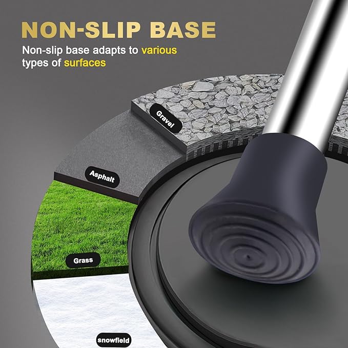 BigAlex Alloy Folding Cane with Seat, Lightweight Adjustable Walking Cane with Seat, Cane Seat with LED for Seniors, Cane Chair for Woman/Man,Anti-Slip Walking Stick for Seniors