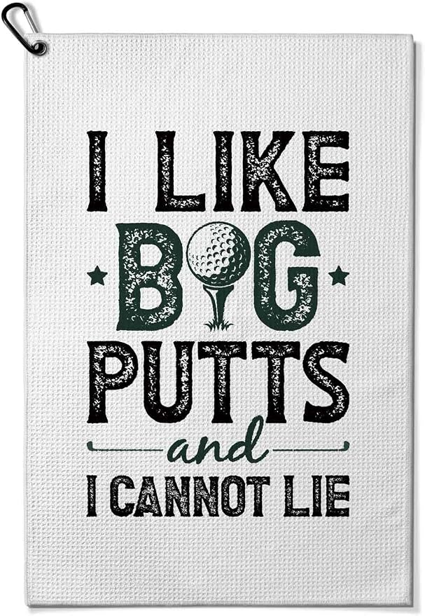 Mens Golf Towel with Clip,Funny Golf Bag Accessories for Women,Golf Gifts for Mom Grandma Dad Grandpa,16x24inch Waffle Weave Microfiber, Birthday Fathers Day Christmas Retirement Golfer Gifts