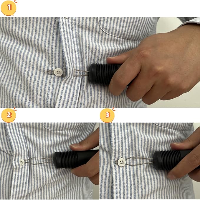 Button Hook Tool - Easy Dressing Aid for Elderly - Button Hook and Zipper Pull - Perfect for Those with Hand Difficulties (B)