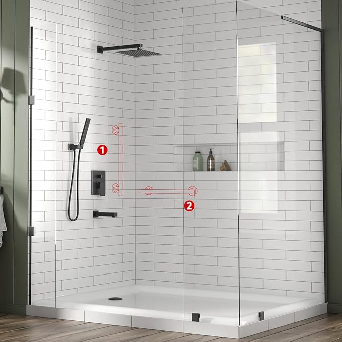 Lava Odoro Shower Grab Bar, Modern Stainless Steel Handicap Grab Bar for Bathtubs and Showers, Shower Safety Bar for Seniors Disabled, ADA-Compliant (Oil Rubbed Bronze, 12 Inch)