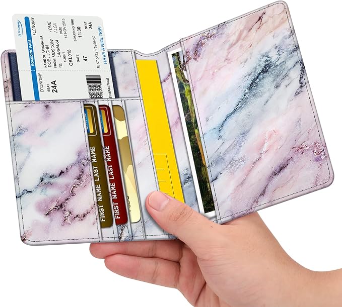 FINTIE Passport Holder, Slim Travel Wallet RFID Blocking Card Case Cover | Passport Cover Protector Essentials with Credit Card Slots, For Women/Men