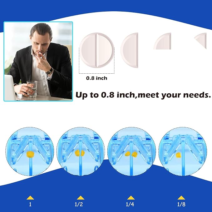 Nuanchu 6 Pieces 12 Pieces Pill Cutter Portable Medicine Holder with Stainless Steel Blade Easy Cut for Cutting Pills Tablet in Half for Daily Life