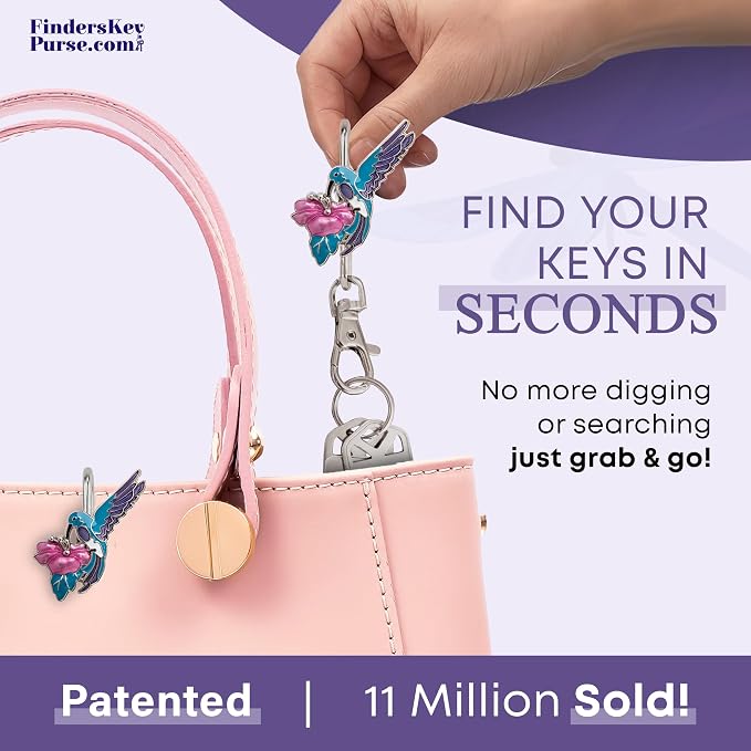 Women’s Bag Charm Key Finder, Car Keychain Hook, Cute Purse Organizer & Tote Bag Accessories, Gifts for Mom - Original