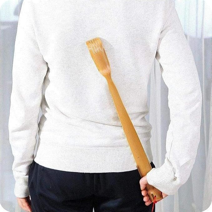 Wooden Bamboo Back Scratcher - Back Scratchers for Adults Men Women, Bamboo Back Scratchers & Wooden Massage Tools, Long Handle Itchy Scratch Relief, Christmas Men's Gifts and Grandpa Gifts Massager