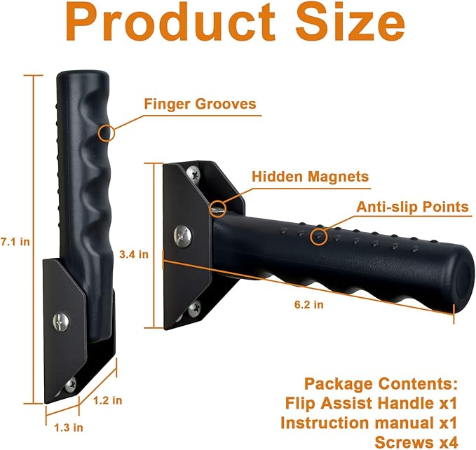 Flip up Grab Bars for Elderly for Wall, 6 inch Folding Doorway Assist Handle, Handicap Grab Bars for Doorframe, Stairs Steps, Mobility Aids for Elderly, Seniors and Alzheimer (Black)